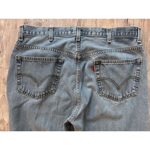 Levi's 505 Jeans Mens Size 40 x 30 Regular Fit Straight Denim Blue - Picture 7 of 14
